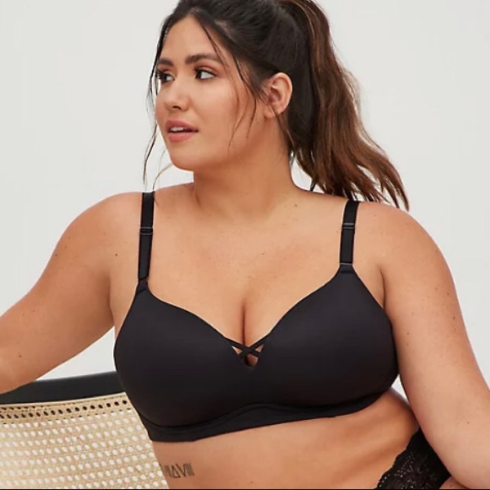 Torrid Push-up Wire-free Bra - Microfiber Black With 360° Back Smoothing